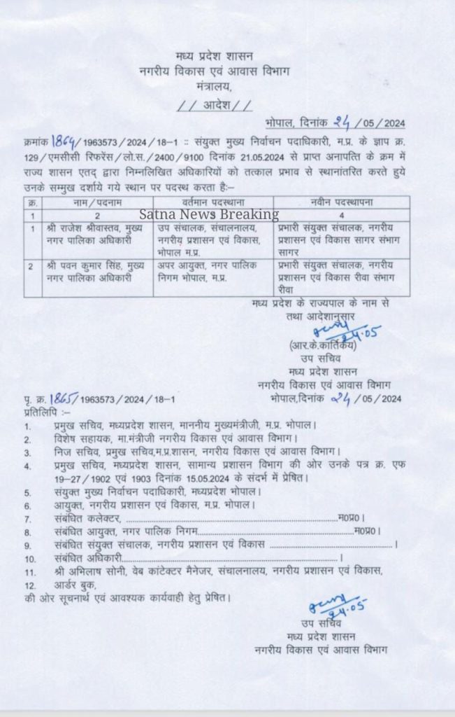 MP: दो आईएएस सहित चार अधिकारियों के तबादले 3 img 20240524 wa00195200784840472364108