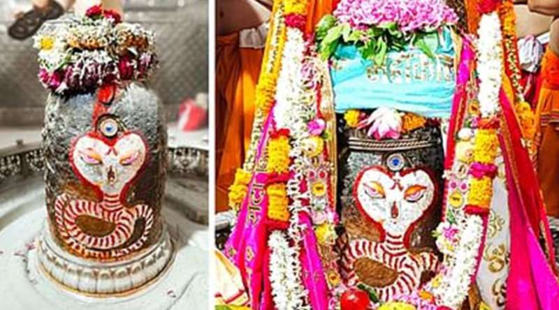 भस्म आरती में बाबा महाकाल के शिवलिंग पर किया सर्प