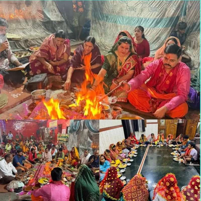 अष्टमी के अवसर पर मां सर्वमंगला मंदिर में हवन पश्चात कराया गया कन्या भोज 6 अष्टमी के अवसर पर मां सर्वमंगला मंदिर में हवन पश्चात