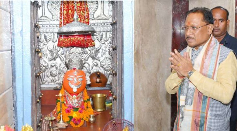 मुख्यमंत्री विष्णु देव साय ने माँ चन्द्रहासिनी की पूजा अर्चना की
