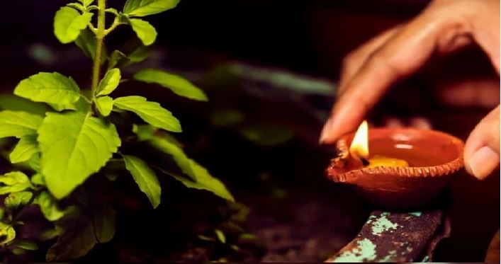 शुद्ध देसी घी न होतो घर की तुलसी के पास