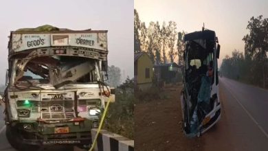 कोंडागांव में स्कूली बस और ट्रक के बीच जोरदार टक्कर