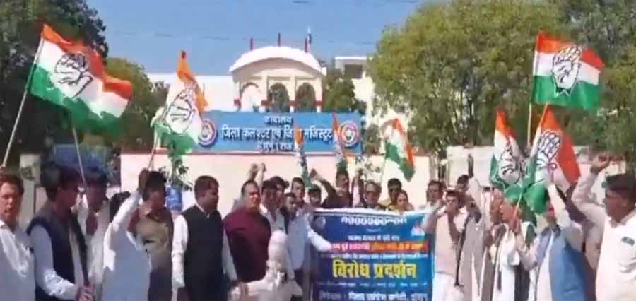 इंदिरा गांधी को लेकर टिप्पणी पर सीकर में कांग्रेस का