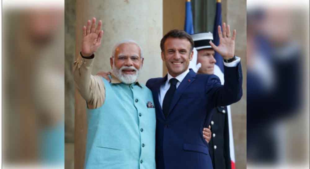फ्रांस के राष्ट्रपति ने कहा भारत और फ्रांस दो महान