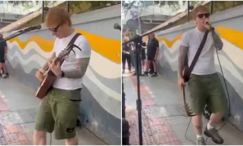 Ed Sheeran started performing on Church Street in Bangalore police