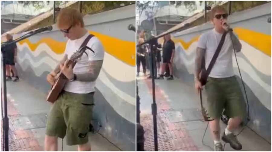 Ed Sheeran started performing on Church Street in Bangalore police