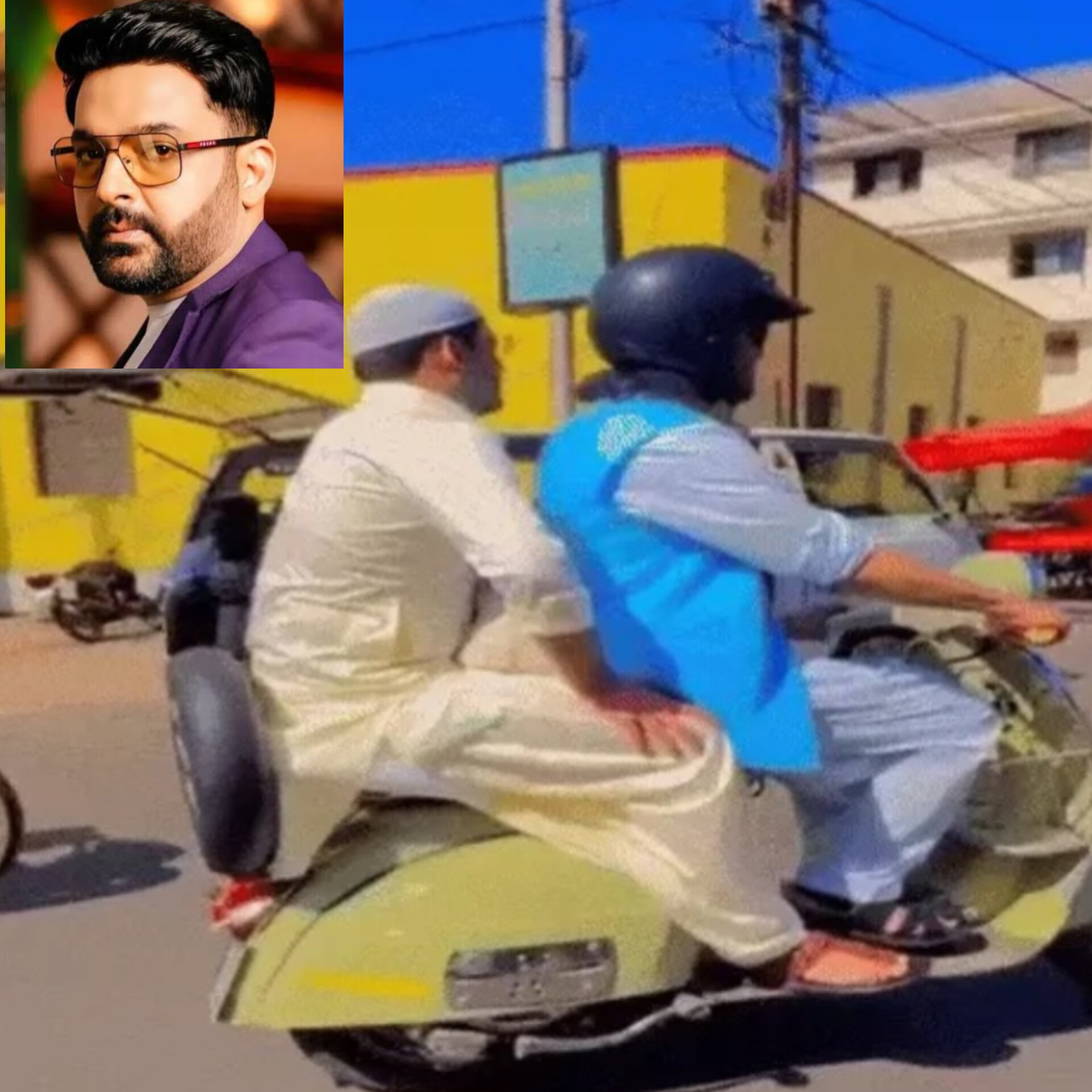 Bhopal : अरे ये तो कपिल शर्मा है...पठानी सूट-टोपी पहने स्कूटर पर घूम रहे कॉमेडी किंग... 6 InShot 20250217 125555840