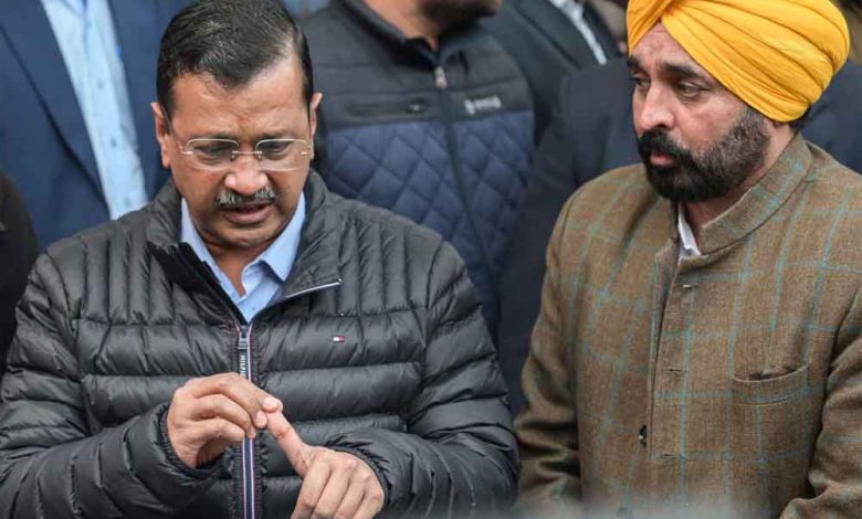 केजरीवाल के साथ बैठक के लिए कपूरथला हाउस पहुंचे भगवंत