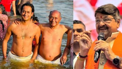 नेता दिग्विजय सिंह ने बेटे विधायक जयवर्धन सिंह ने महाकुंभ