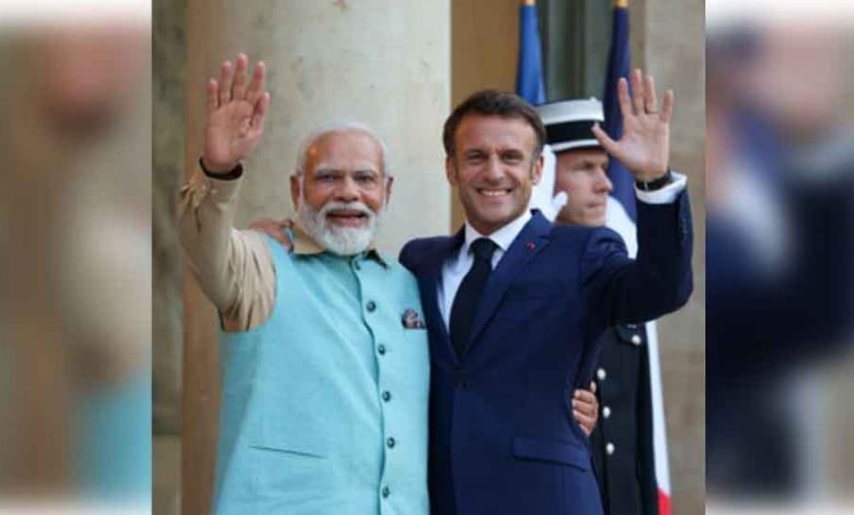 फ्रांस के राष्ट्रपति ने कहा भारत और फ्रांस दो महान