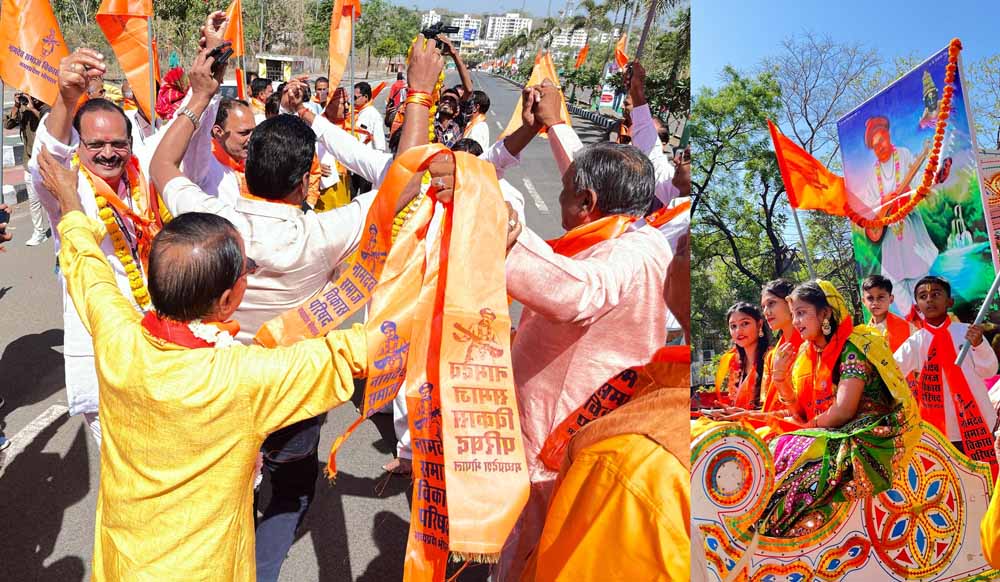 कलश यात्रा के साथ संत नामदेव की प्रतिमा स्थापना कार्यक्रम का शुभारंभ 6 कलश यात्रा के साथ संत नामदेव की प्रतिमा स्थापना कार्यक्रम