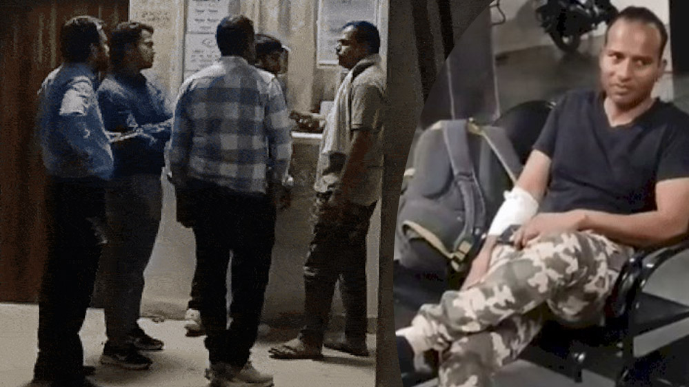 सागर में पुलिस टीम पर हमला जान बचाकर भागेमहिलाओं और