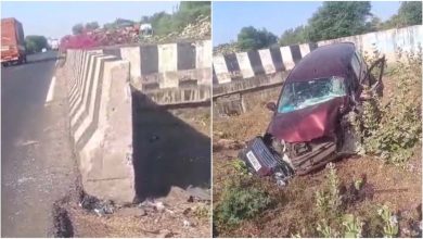 कोलारस में दर्दनाक हादसा पुलिया से टकराई कार महाराष्ट्र की
