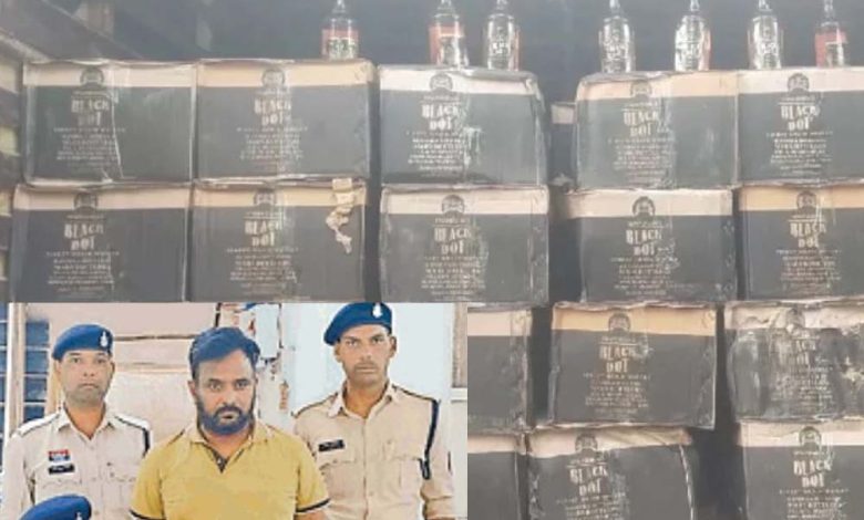 गोवा से भूटान जा रहे कंटेनर से युवक ने 10 पेटी शराब उतरवा ली थी, आरोपी रायपुर से गिरफ्तार 1 गोवा से भूटान जा रहे कंटेनर से युवक ने 10