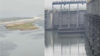 मानसून सीजन में लबालब पानी से भरा हथिनीकुंड बैराज पर