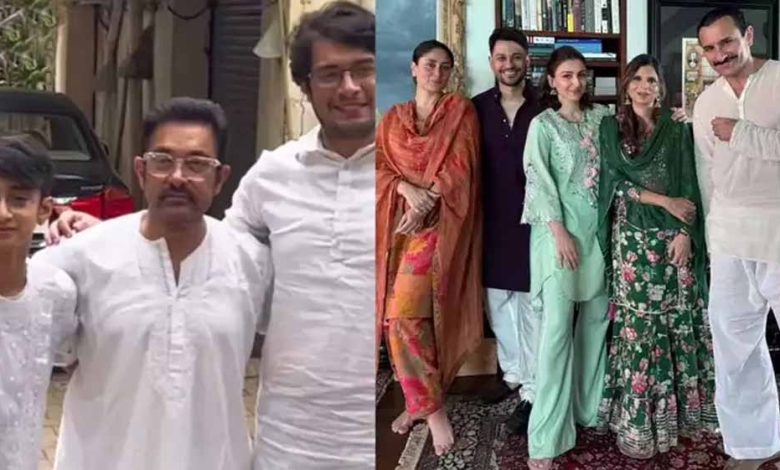 सैफ अली खान बहन के घर मनाई ईद आमिर खान