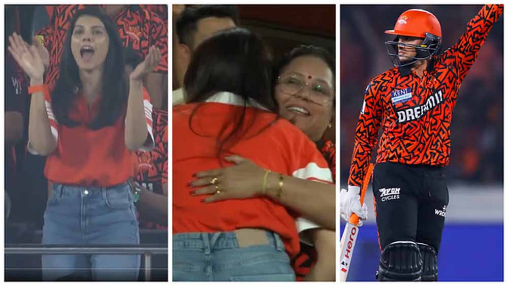 काव्या मारन खुशी से उछली शतकवीर अभिषेक की मां को