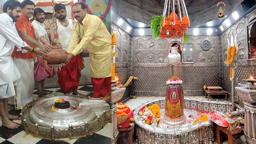 ज्योतिर्लिंग महाकाल मंदिर में भगवान महाकाल के शीश मिट्टी के