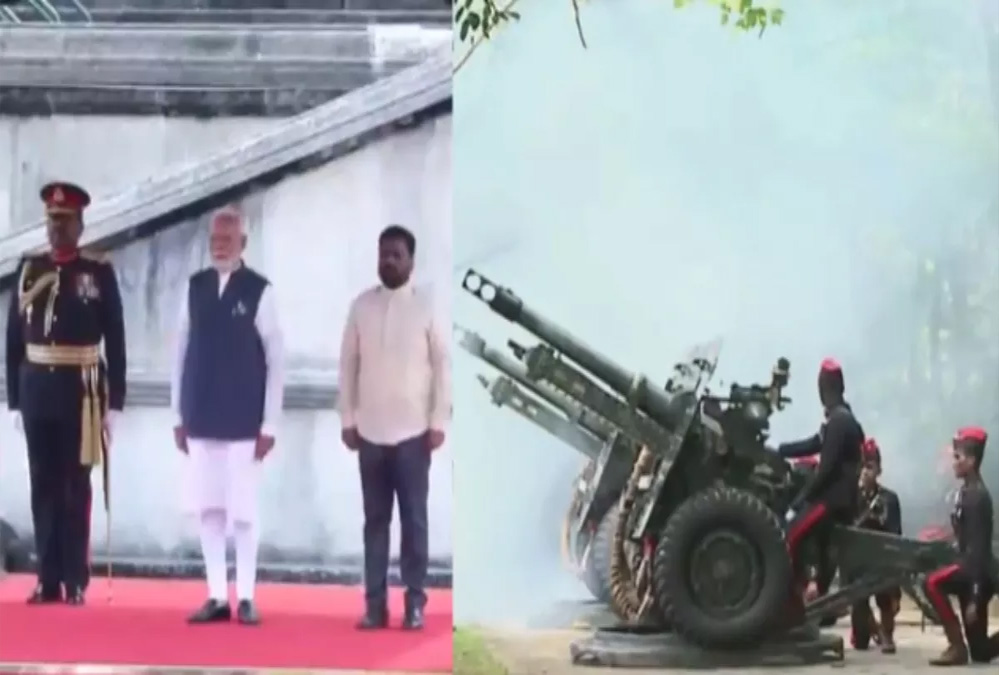श्रीलंका में प्रधानमंत्री मोदी का ग्रैंड वेलकम PM को दिया
