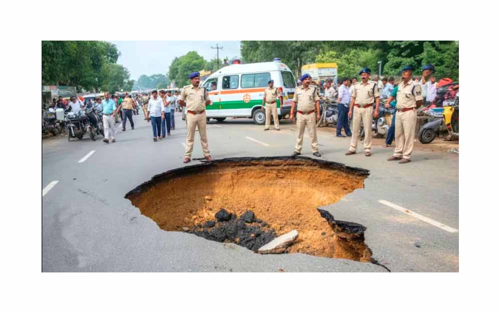 सड़क बनाने के लिए खोदे गए गड्ढे में मिली दो