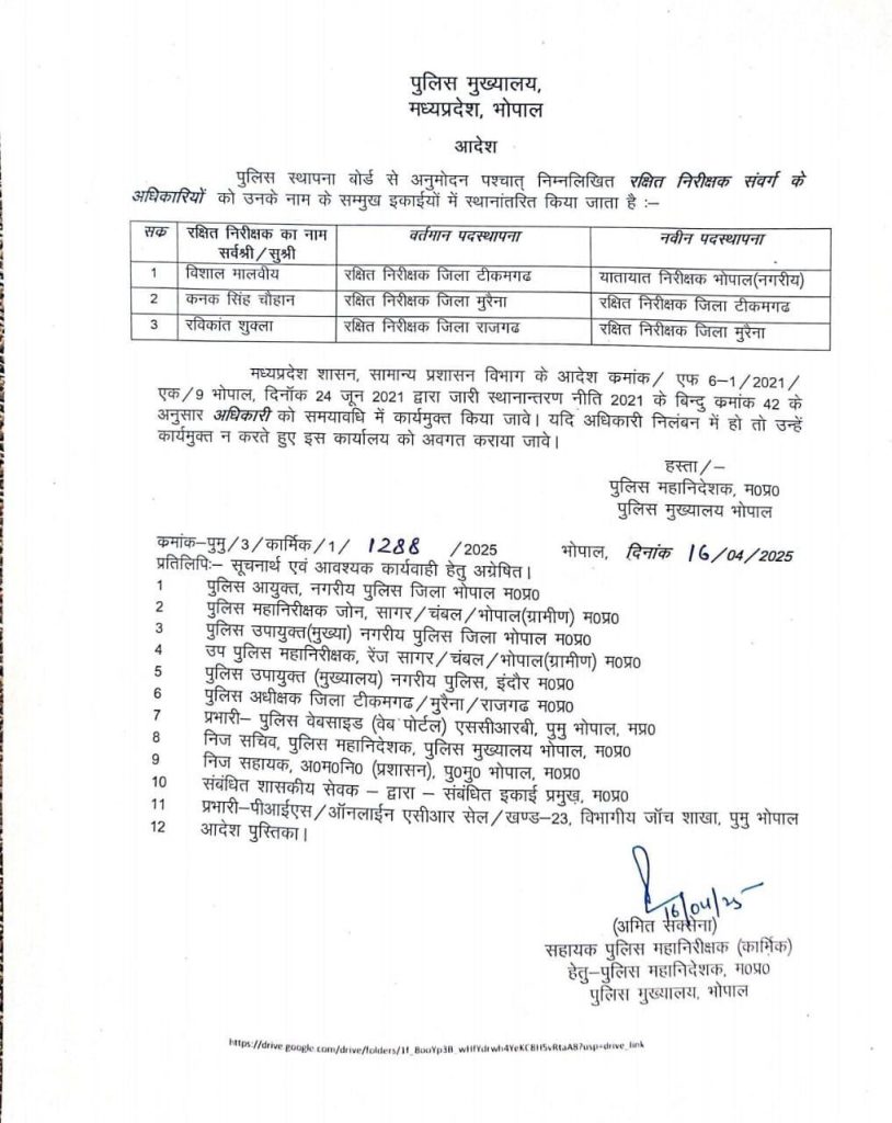 MP: तीन रक्षित निरीक्षकों का तबादला 2 img 20250416 wa0008250886949591028620