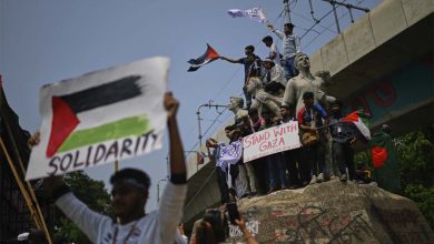 बांग्लादेश की राजधानी ढाका समेत विभिन्न शहरों में गाजा के