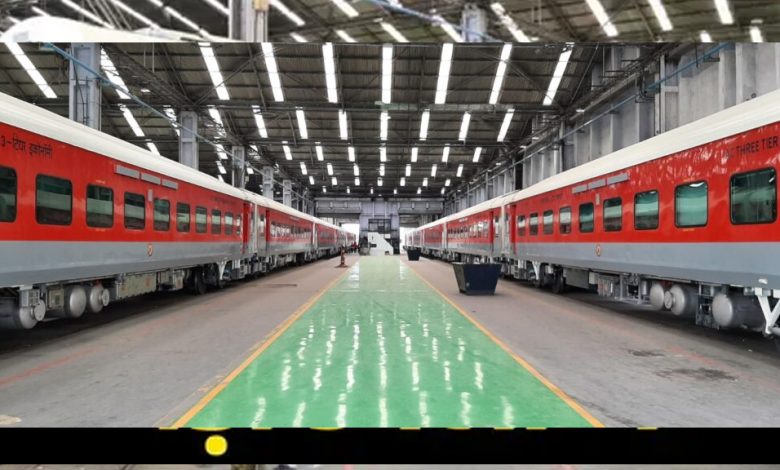 भारतीय रेलवे ने हासिल की महत्वपूर्ण उपलब्धि, वित्त वर्ष 2024-25 में किया 7,134 कोचों का निर्माण 1 भारतीय रेलवे ने हासिल की महत्वपूर्ण उपलब्धि वित्त वर्ष 2024 25