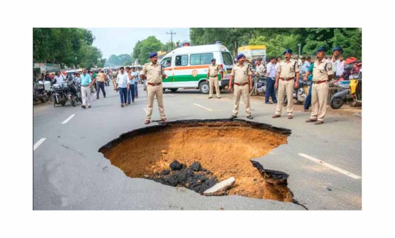 सड़क बनाने के लिए खोदे गए गड्ढे में मिली दो