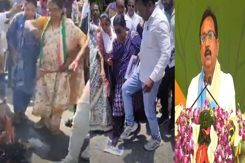 मंत्री विजय शाह का पुतला फूंका पार्षद ने रखा मुंह