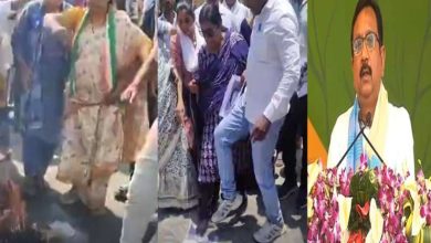 मंत्री विजय शाह का पुतला फूंका पार्षद ने रखा मुंह