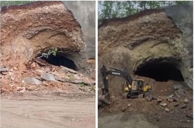 इंदौर इच्छापुर नेशनल हाईवे पर निर्माणाधीन टनल का हिस्सा गिरा