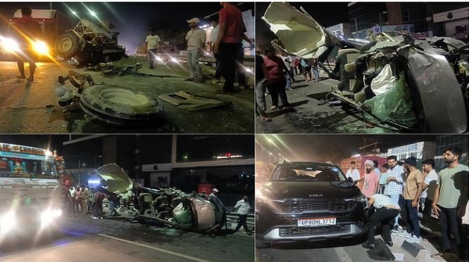 दमोह के पास सड़क हादसा ट्रैक्टर तीन टुकड़ों में बंटा