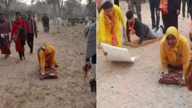 एक ही जगह 1161 बार दंडवत कर आगे बढ़ते हैं