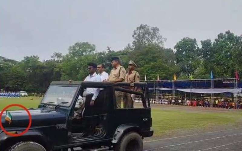 एसपी और कलेक्टर के सामने हुई गलती गाड़ी में उल्टा