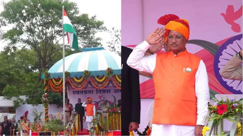 ध्वजारोहण के बाद परेड में ली सलामी गूंजे देशभक्ति के