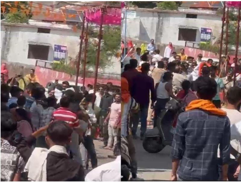 भोलेनाथ की यात्रा में हुई सियासी लड़ाई कांग्रेस बीजेपी समर्थकों में