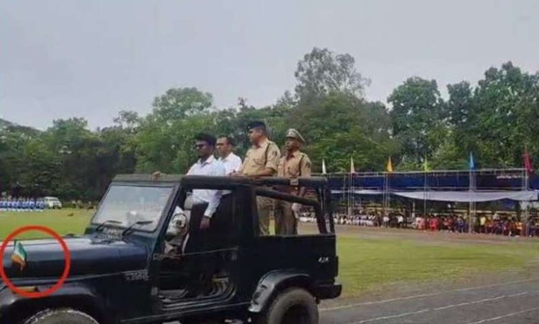 एसपी और कलेक्टर के सामने हुई गलती गाड़ी में उल्टा