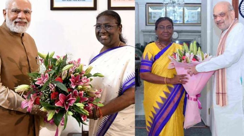 द्रौपदी मुर्मू से मोदी-शाह की बैठक ने बढ़ाई हलचल, अटकलों का दौर शुरू 1 द्रौपदी मुर्मू से मोदी शाह की बैठक ने बढ़ाई हलचल अटकलों