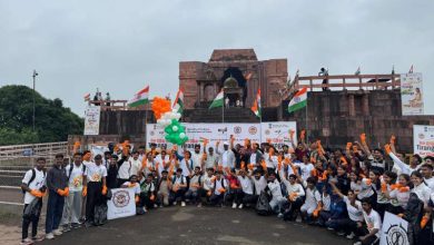 विश्व धरोहर भोजपुर मंदिर से दिया देशभक्ति और स्वच्छता का