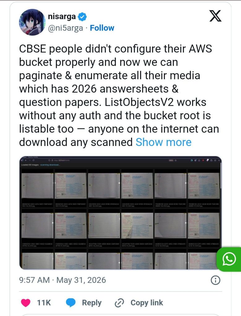 CBSE ने गलती मानी, लाखों छात्रों की आंसर शीट्स को लेकर बड़ी चूक ढूंढने वालों का 'आभार' व्यक्त किया 2 screenshot 20260531 2247385966570764408895436