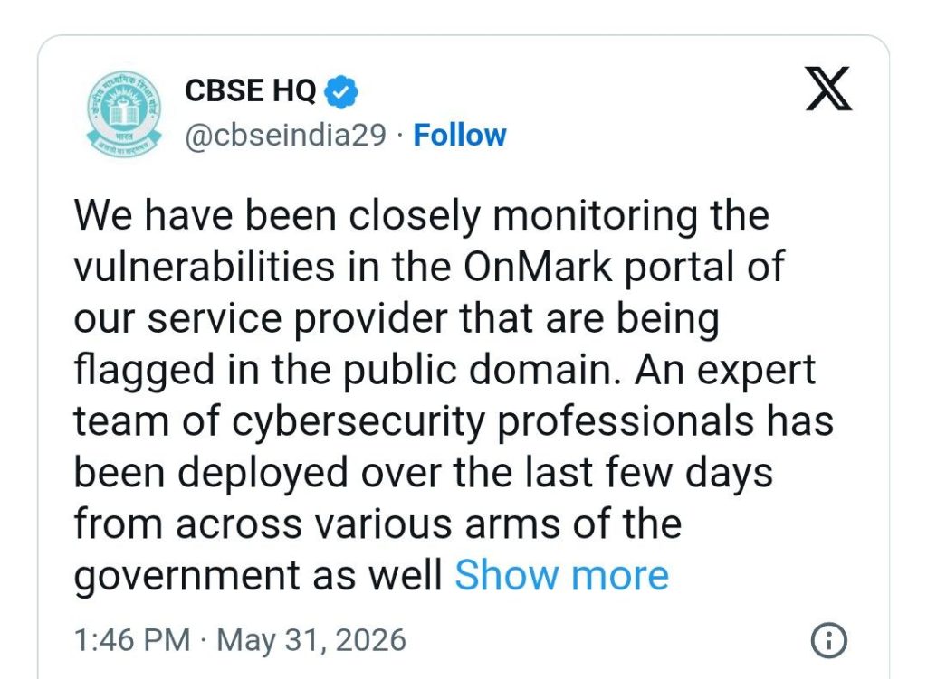 CBSE ने गलती मानी, लाखों छात्रों की आंसर शीट्स को लेकर बड़ी चूक ढूंढने वालों का 'आभार' व्यक्त किया 4 screenshot 20260531 2249455953034976184628006