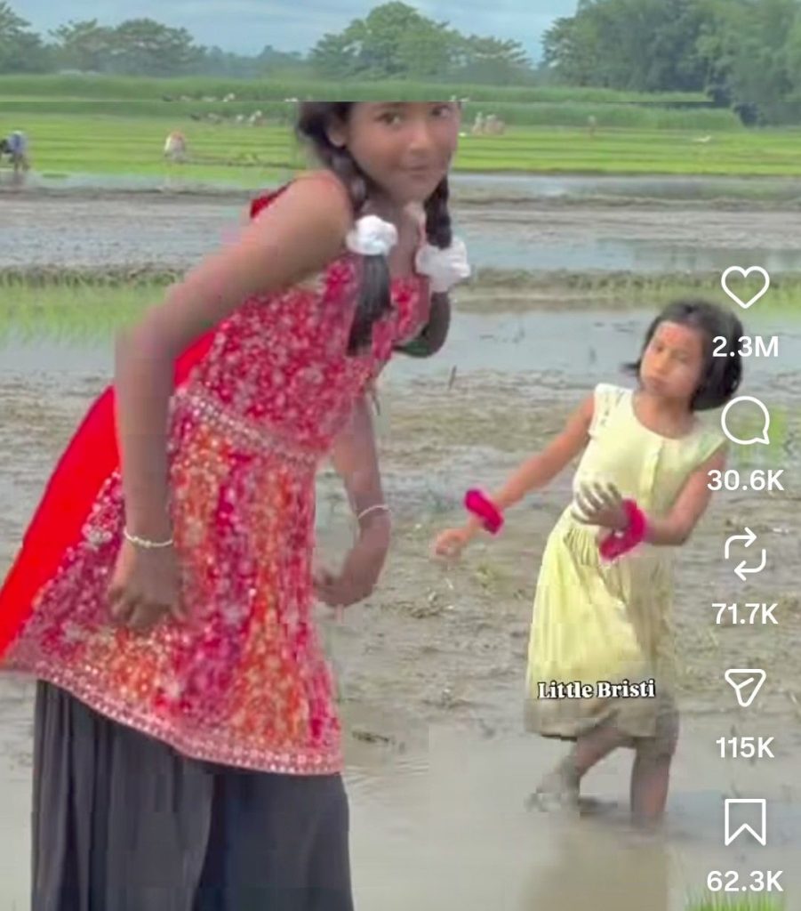 धान रोपाई कर रही नन्हीं बच्चियों ने खेत में किया धमाकेदार डांस, वीडियो देख यूजर्स का गदगद हुआ दिल 2 screenshot 20260706 1844076547608162973221717